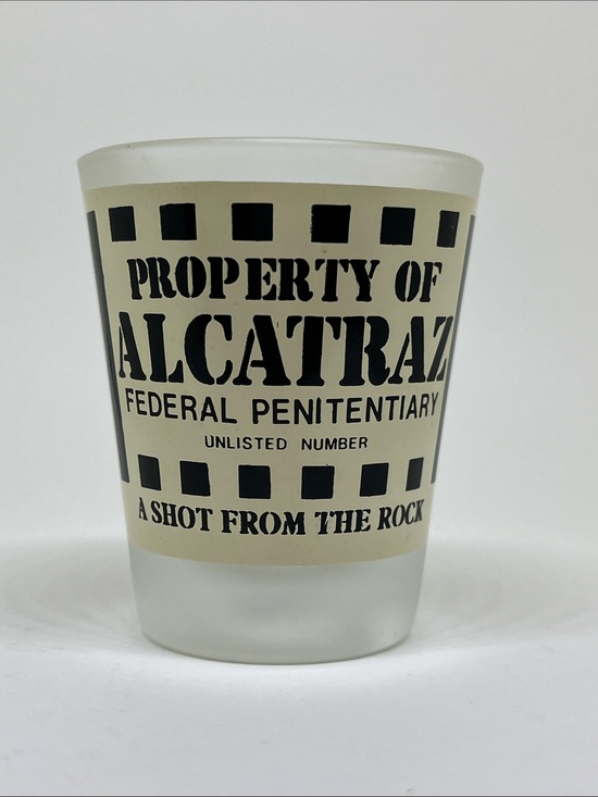 Other - Alcatraz 'Property of Alcatraz' Black and Cream Shot Glass